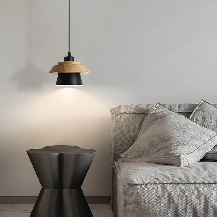 Træ og Sten Pendel Designer Lampe