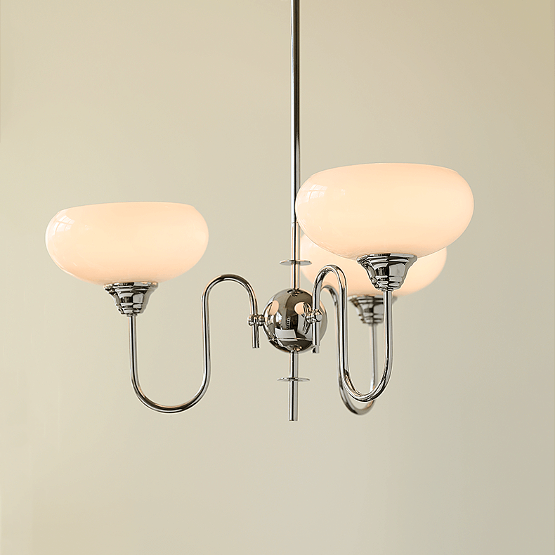 Cremefarvet Kaki Glas Lysekrone