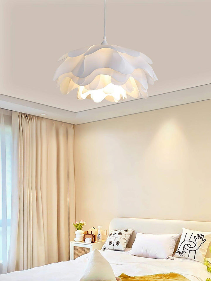 Hvid blomster LED pendellampe