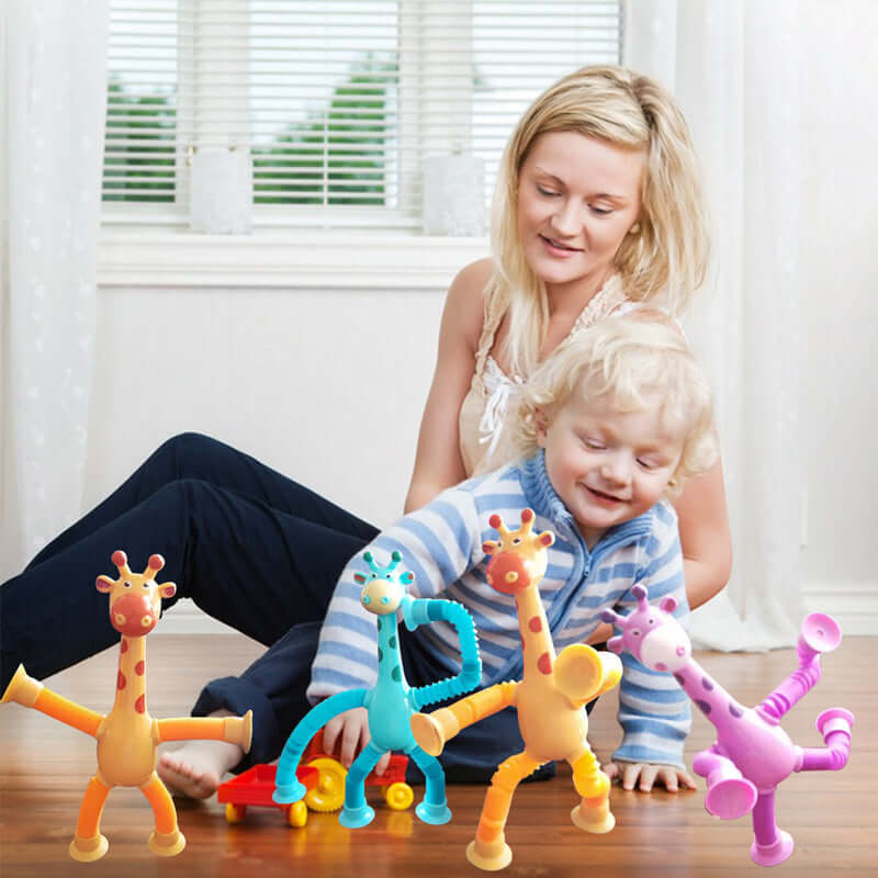 Fleksibelt Giraflegetøj med Sugekop til Børn