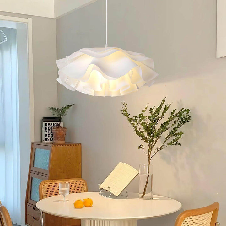 Hvid blomster LED pendellampe