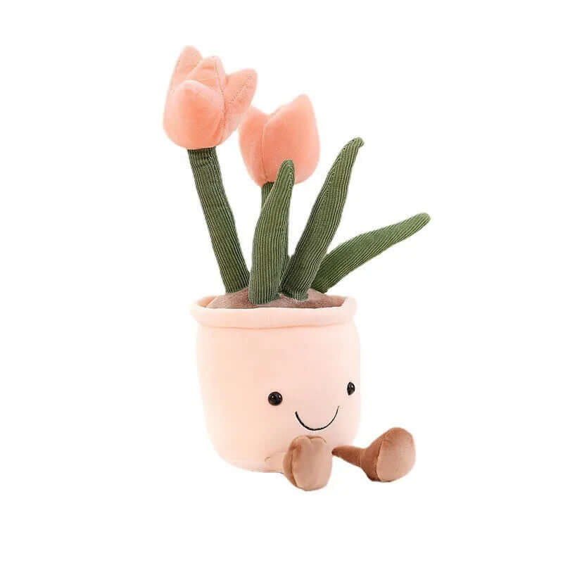 Hyggelig blomster plysfigur - blød pudeven