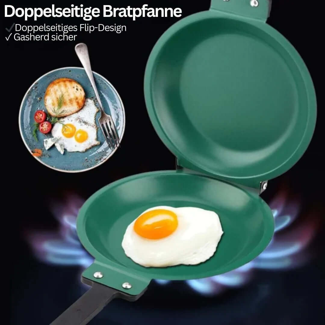 Vendbar Stegepande med Non-stick Belægning og Foldehåndtag