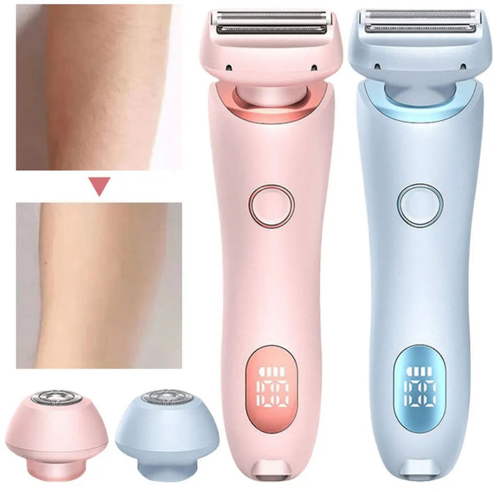 Slank, genopladelig unisex 2-i-1 elektrisk trimmer til præcis hår- og skægpleje. Ergonomisk design.