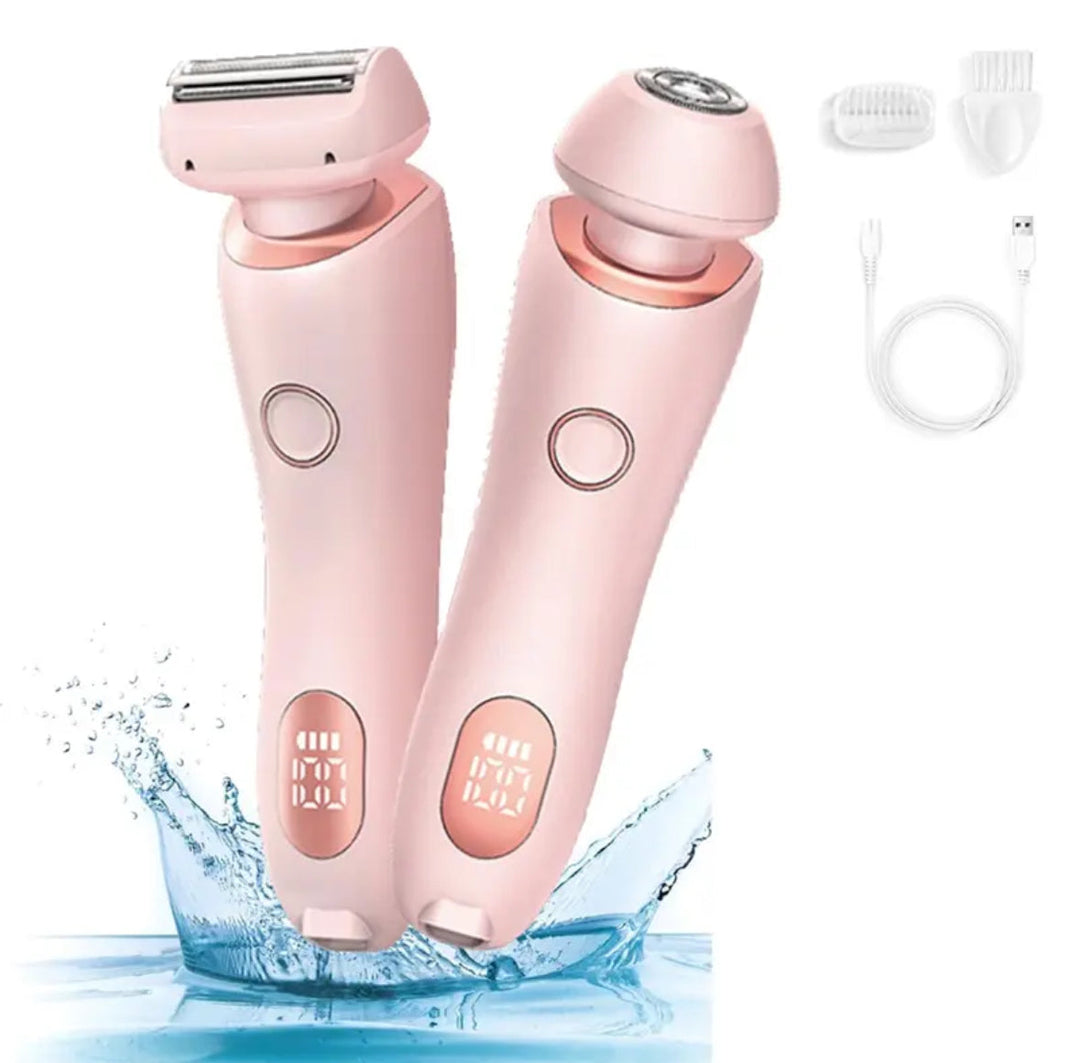 Unisex 2-i-1 genopladelig kropstrimmer til hår, skæg og kropspleje. Ledningsfri og effektiv grooming.