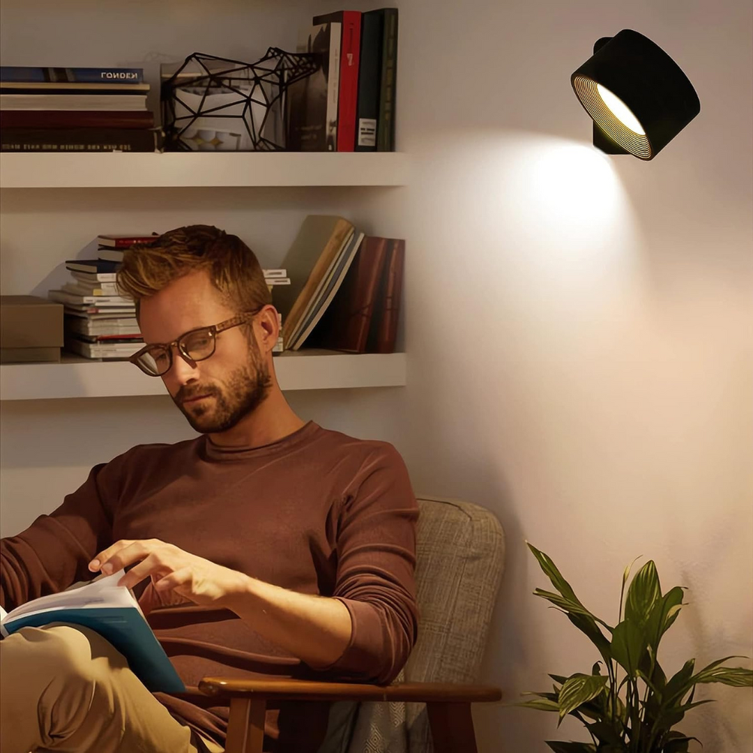 Fleksibel LED væglampe, genopladelig, giver stemningslys. Moderne design til indendørs belysning.