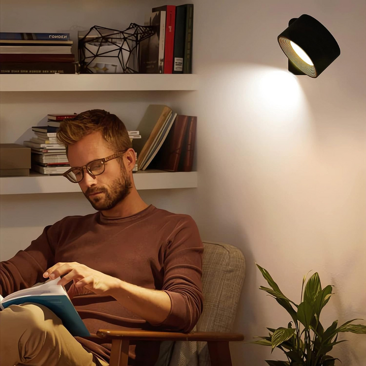 Fleksibel LED væglampe, genopladelig, giver stemningslys. Moderne design til indendørs belysning.