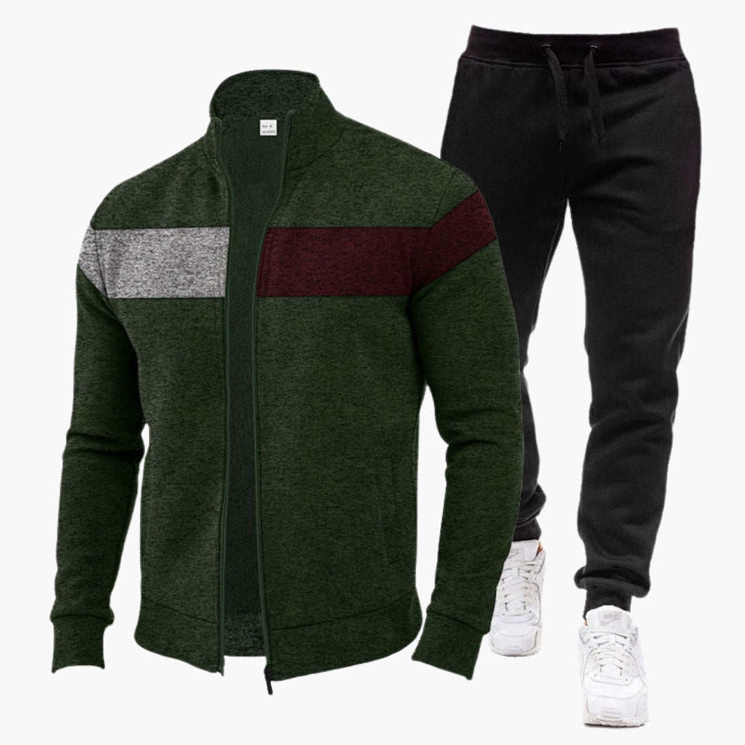 Premium herre træningssæt: Højhalset sweatshirt og behagelige joggerbukser i et stilrent design.