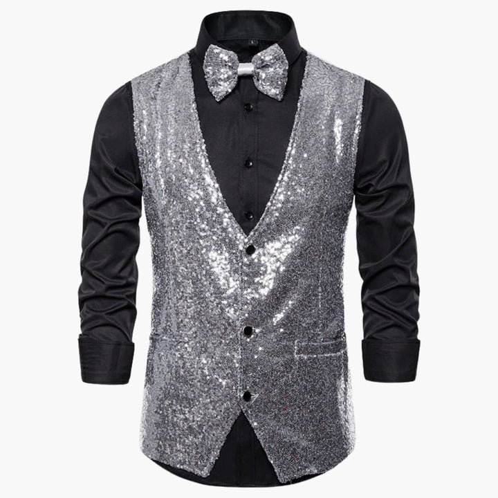 Glitrende herrevest med butterfly. Et must-have til fest, bryllup & formelle lejligheder.