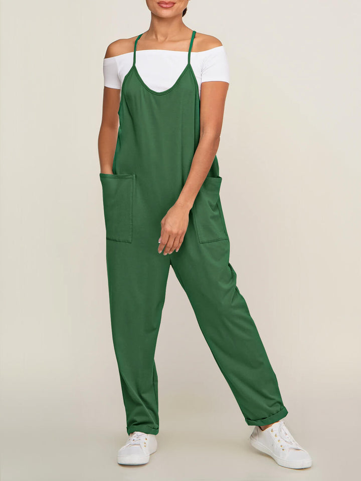 Stilfuld kvinders jumpsuit med elastisk talje, et chic valg til din garderobe.