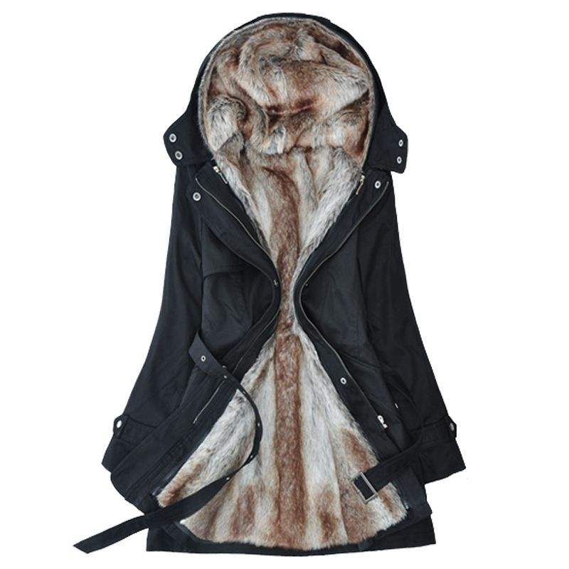 Dame Elegant Vinterfrakke med Varm Foring