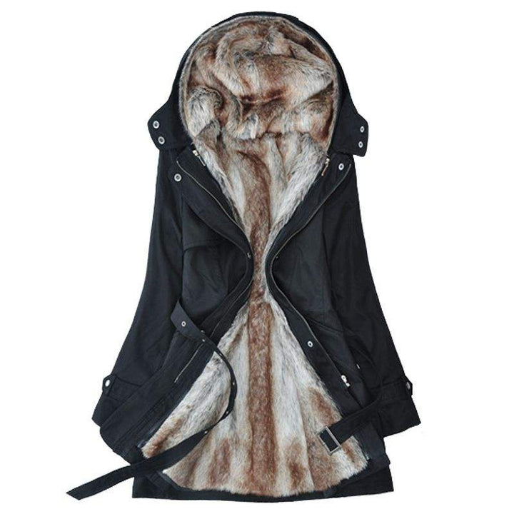 Dame Elegant Vinterfrakke med Varm Foring