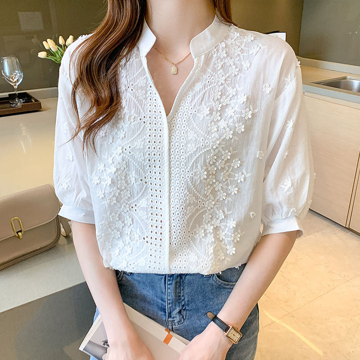 Dame Elegant Hverdagsbluse – Stilfuld og Komfortabel Pasform