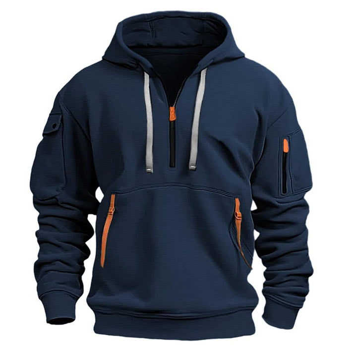 Trendy herre hoodie, en komfortabel og moderne overdel til mænds mode.