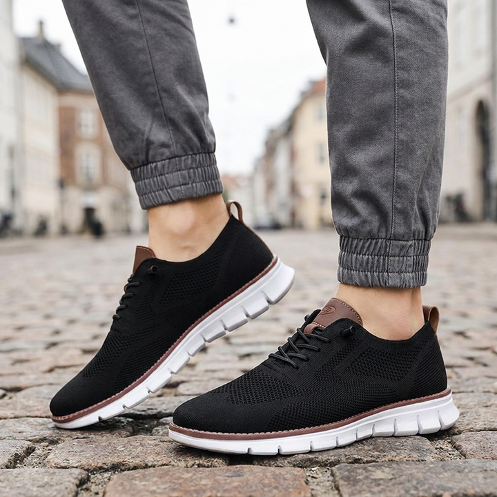 Grønne herre sneakers, ideelle som gåsko; åndbare, letvægtige & fleksible for aktiv hverdag.