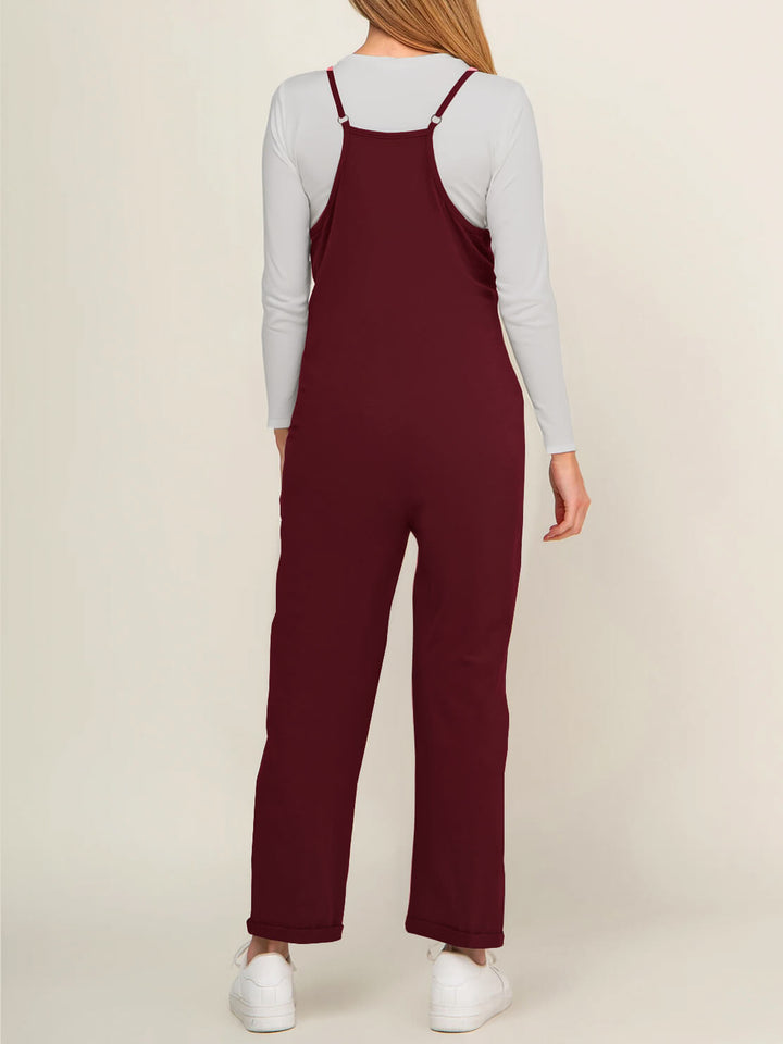 Komfortabel kvinders jumpsuit med elastisk talje, et smart valg til hverdagen.