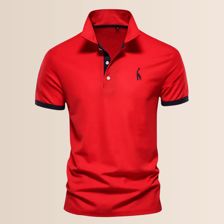 Klassisk herrepoloshirt med stilfuld standkrave. Komfortabel kortærmet t-shirt for et afslappet look til mænd.
