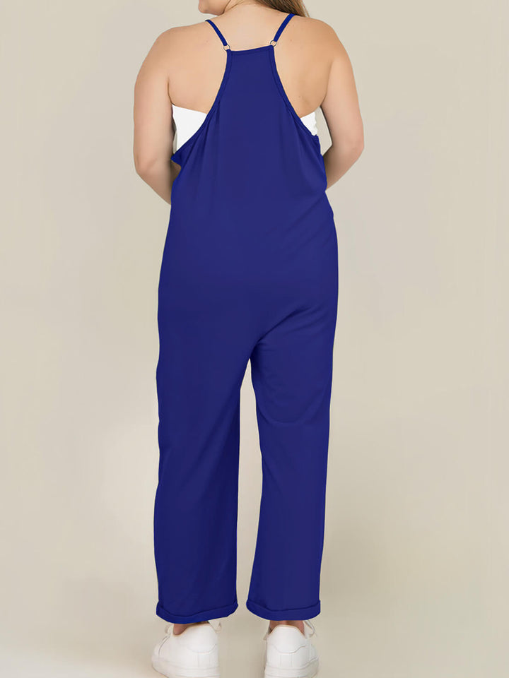 Kvinders jumpsuit med elastisk talje, en kombination af afslappethed og elegance.