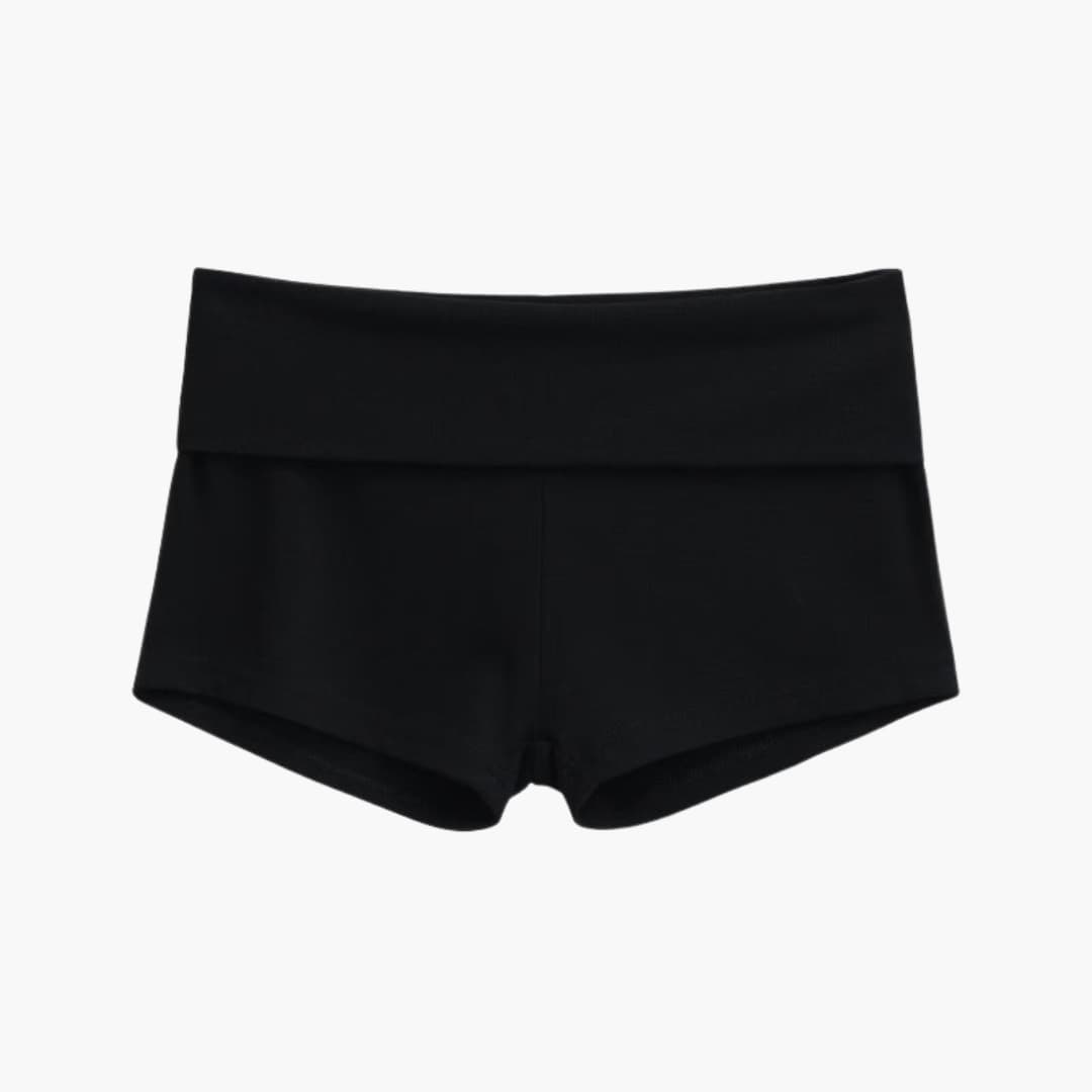 Kvinders behagelige sportsshorts med bred talje i flere farver (sort, rød, mørkegrå, abrikos) for alsidighed.
