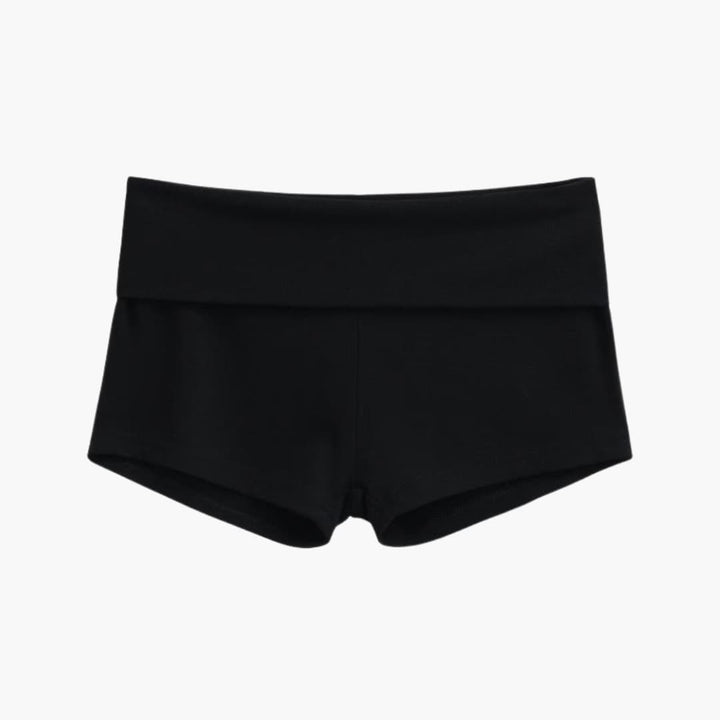 Kvinders behagelige sportsshorts med bred talje i flere farver (sort, rød, mørkegrå, abrikos) for alsidighed.