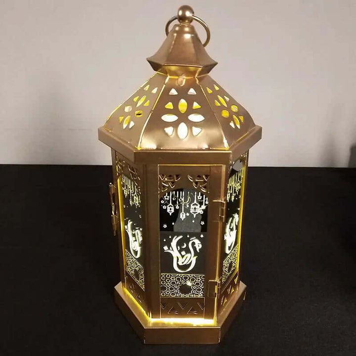 Unisex Ramadan Bordlampe Metal Lanterne Stemningslys