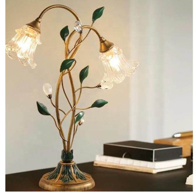 Blomsterbordlampe i vintagestil 45x55cm