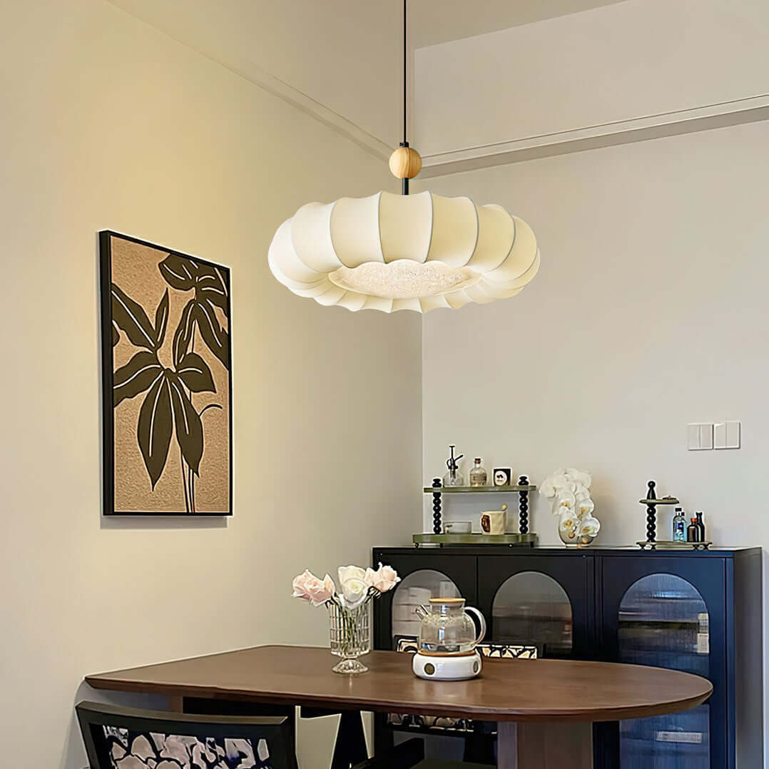 Elegant Pendellampe med Stofskærm 50cm