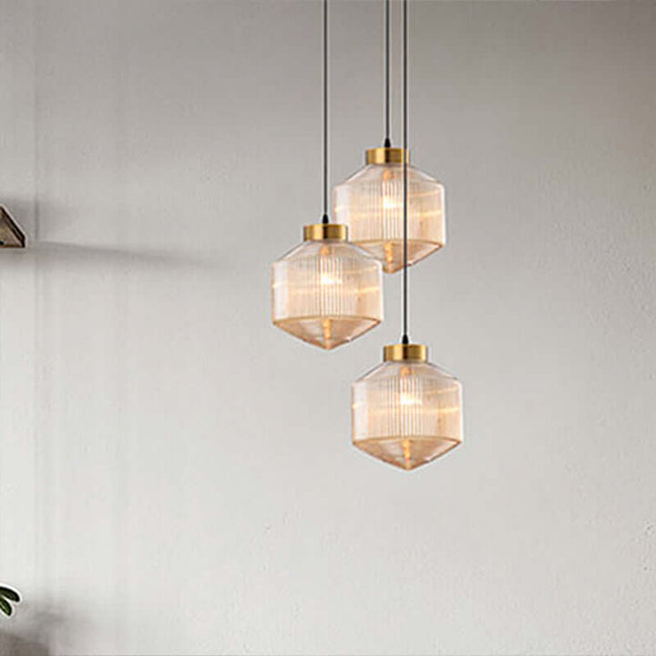 Moderne Tromle Glas Pendellampe Ø 25cm