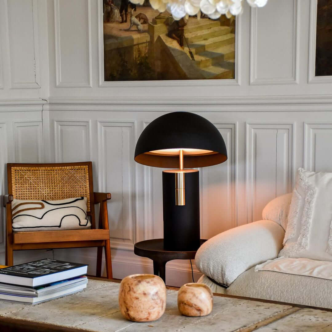 Moderne designer bordlampe med drejelige cylindre