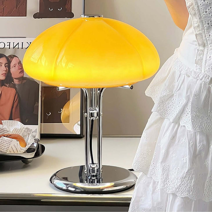Svamp Design Bordlampe Glas Ravfarvet