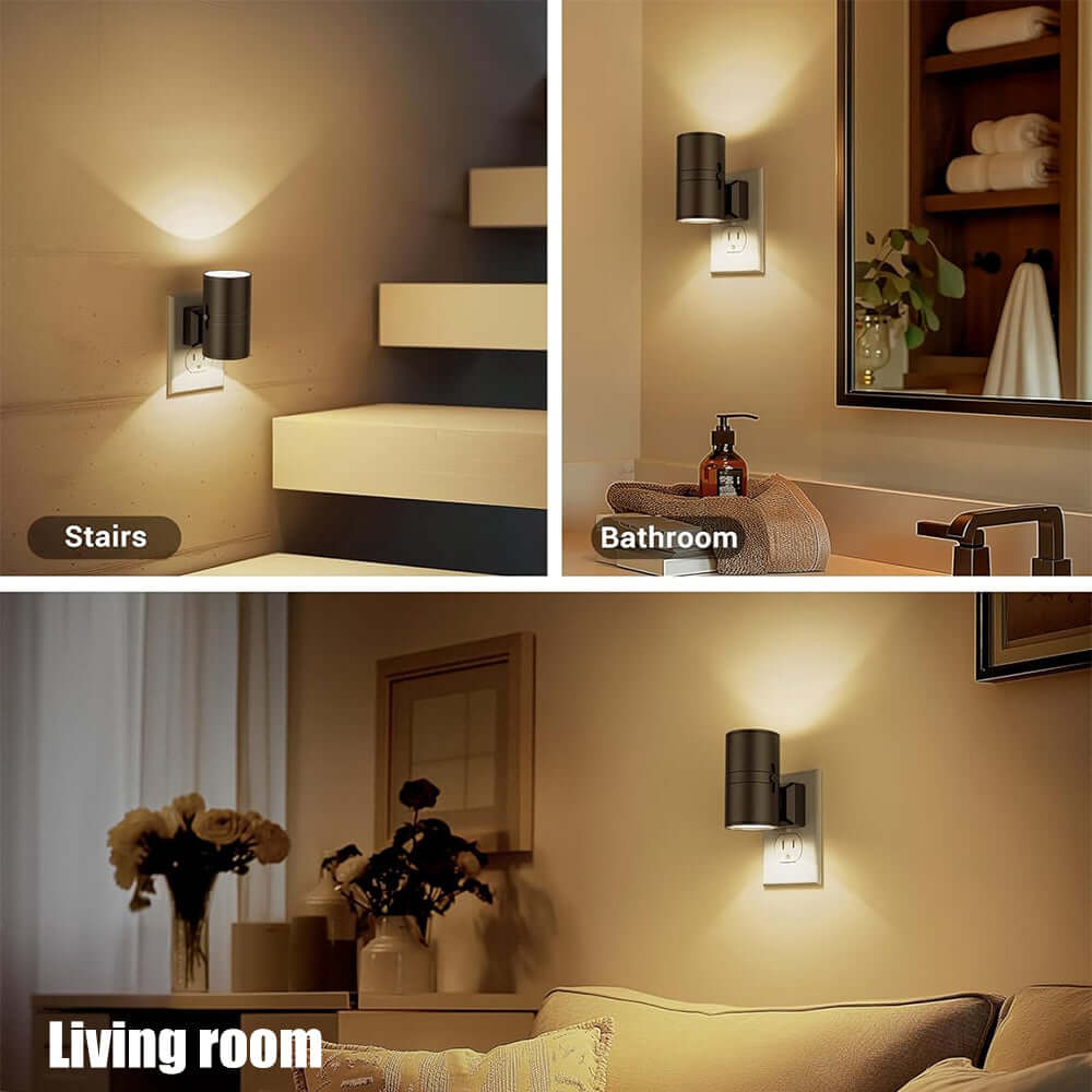 LED-natlys med sensor, varmt hvidt