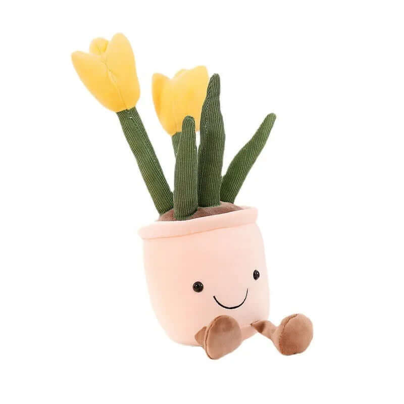 Hyggelig blomster plysfigur - blød pudeven