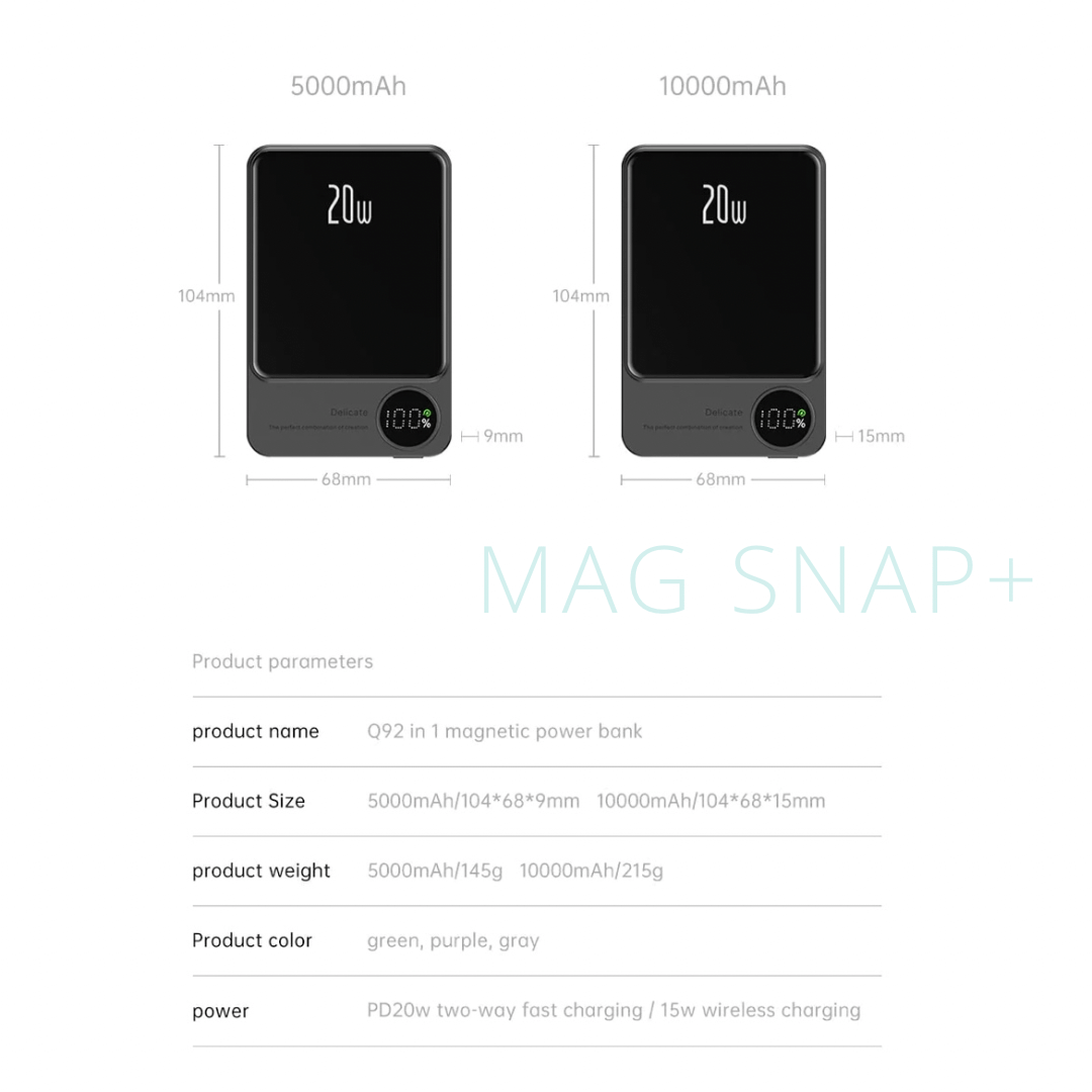 Magnetisk Powerbank 5000/10000mAh