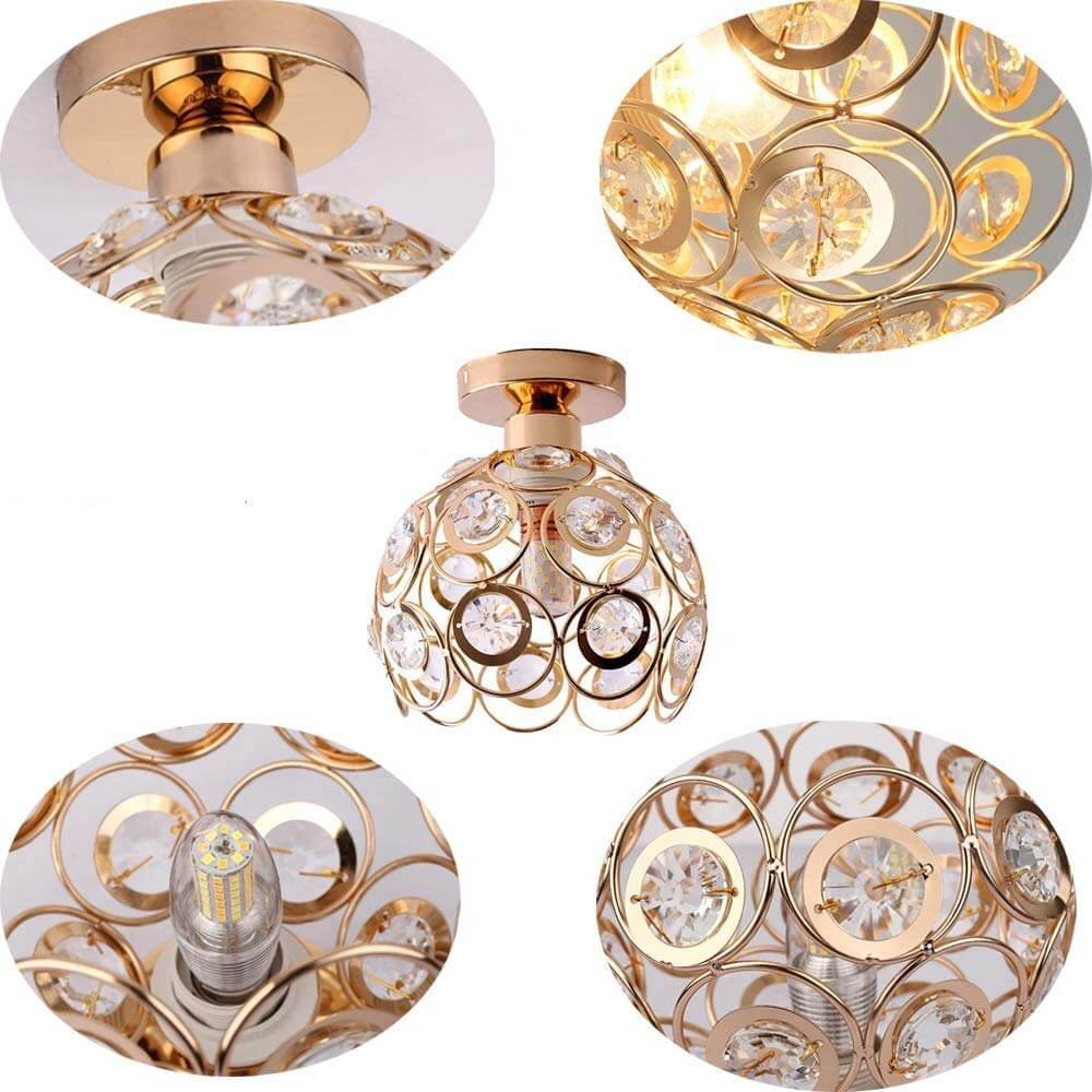 Luksuriøs kugleloftlampe i guld