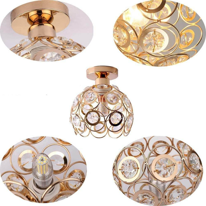 Luksuriøs kugleloftlampe i guld