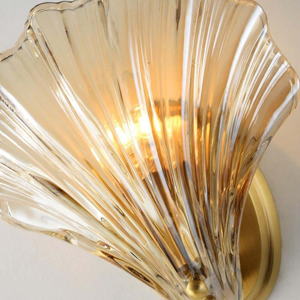 Musling Væglampe i Messing & Glas