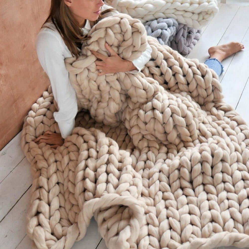 Chunky XL Garn 1000g - DIY Tæppe Strikkegarn