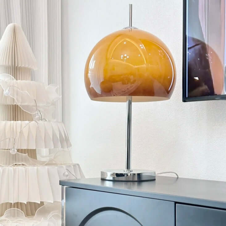 Svamp Design Bordlampe Glas Ravfarvet