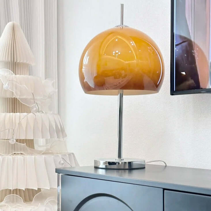 Svamp Design Bordlampe Glas Ravfarvet