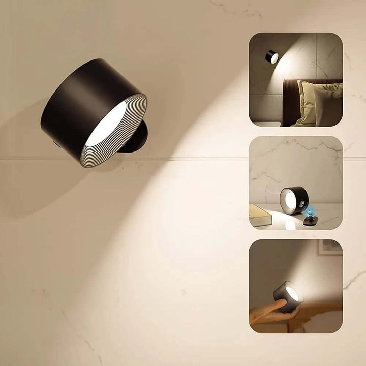 Trådløs LED Væglampe med 360° Rotation