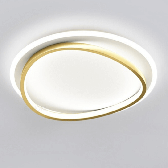 Minimalistisk LED loftlampe i sort-guld