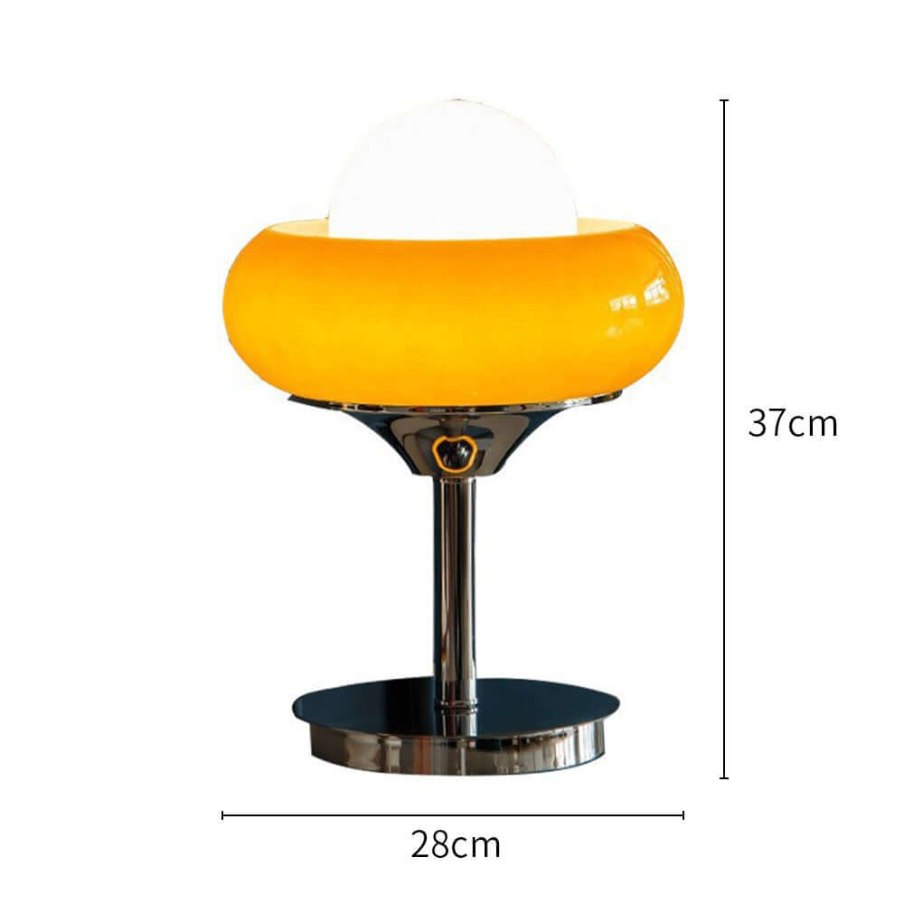 Gul Vintage Bauhaus Glas Bordlampe