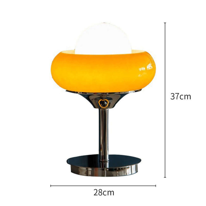 Gul Vintage Bauhaus Glas Bordlampe