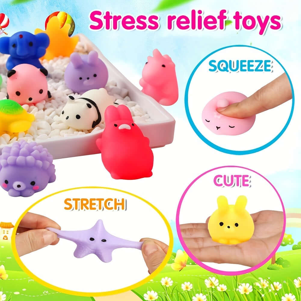36 Sød Squishy Dyr - Stressaflastning & Festsjov