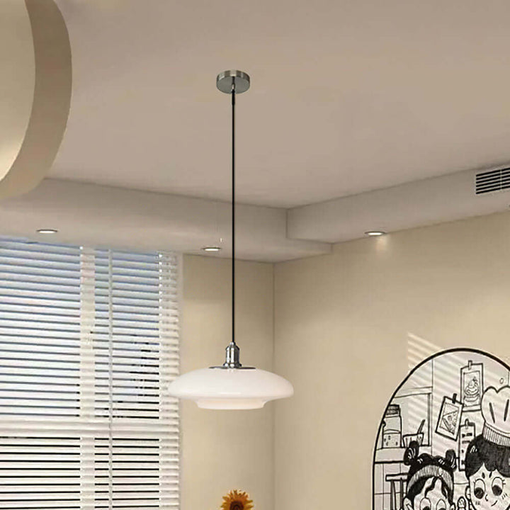 Moderne Hvid Glas Pendel Lampe