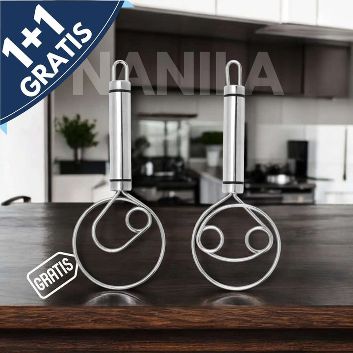 Rustfrit stål dansk dejpisker - Ergonomisk dejmixer