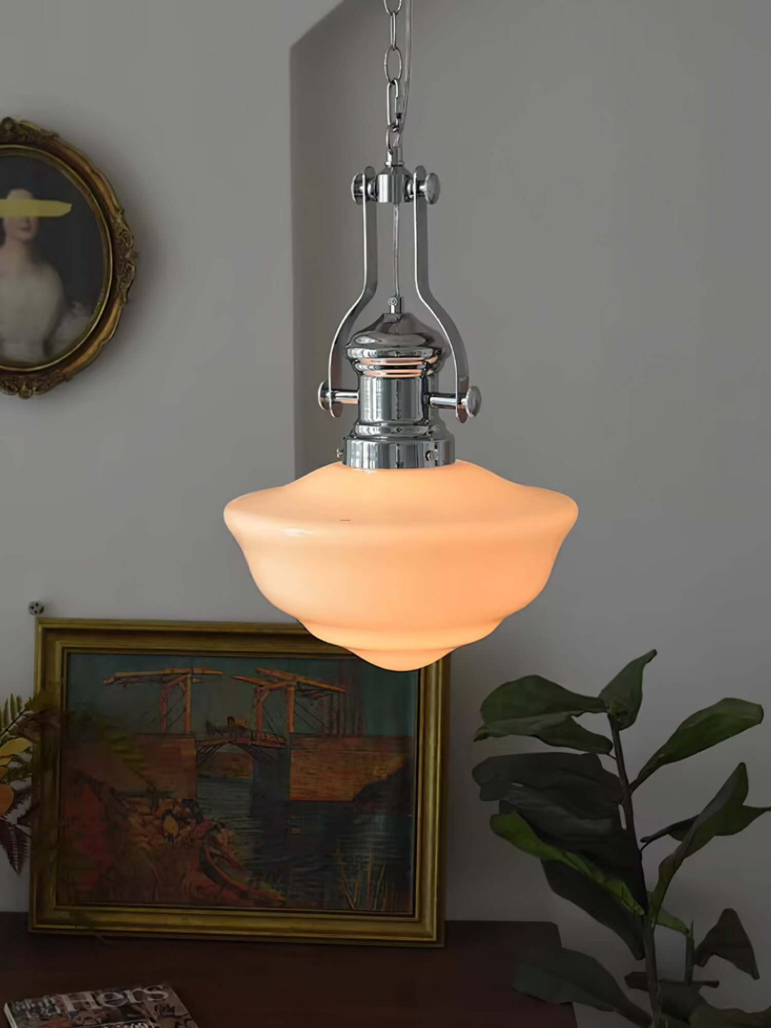 Elegant Pendel Lys i Glas & Metal