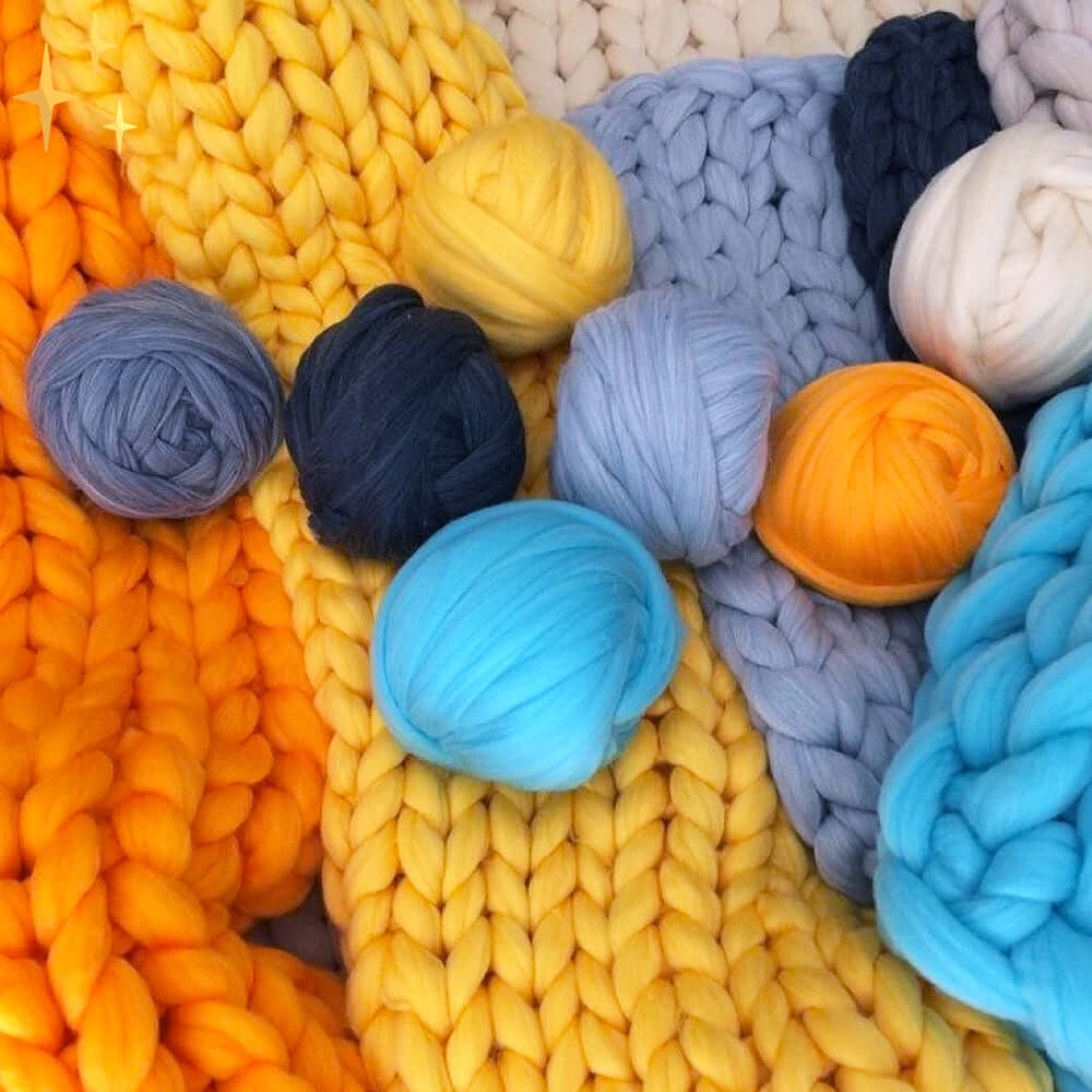Chunky XL Garn 1000g - DIY Tæppe Strikkegarn