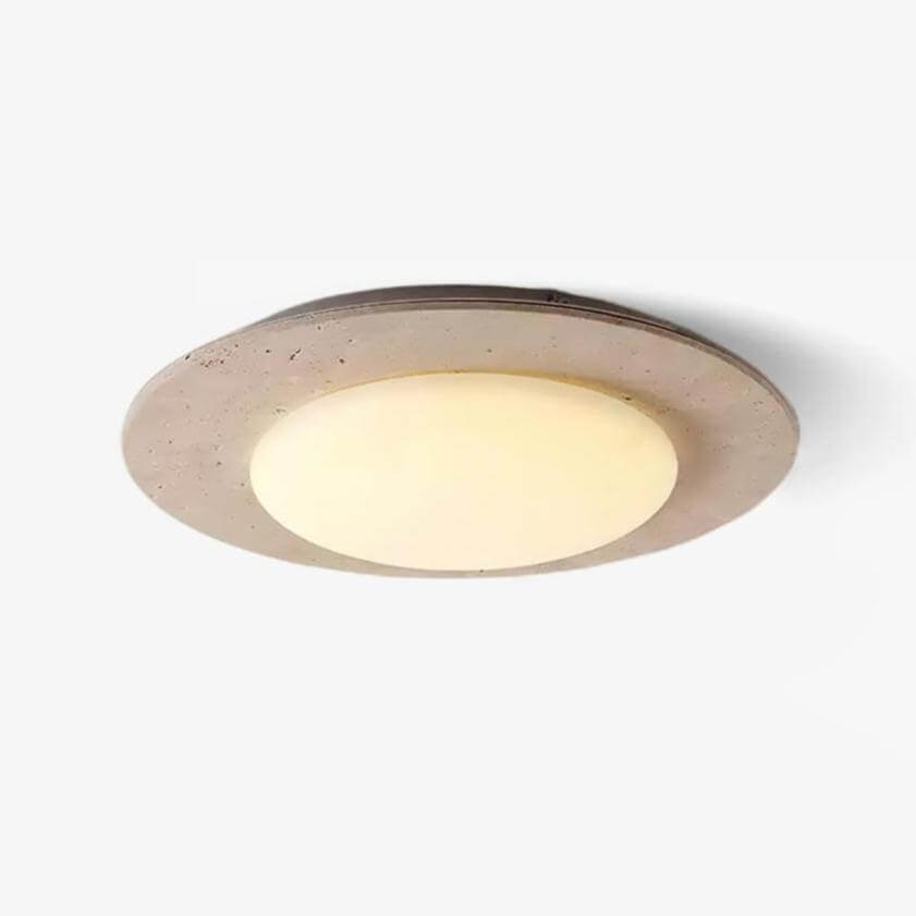 Kuppelformet Travertin Træ Loftslampe