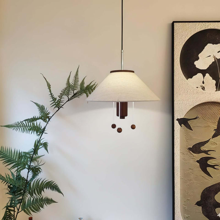 Design Blæksprutte Pendel, Valnød & Hvid